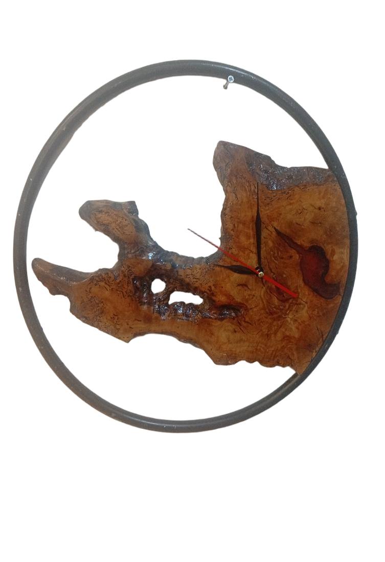 Montre murale en bois d'olive