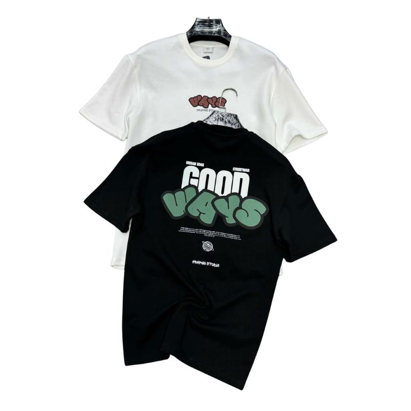 Men’s Oversized Good Vibes Graphic Streetwear T-Shirt