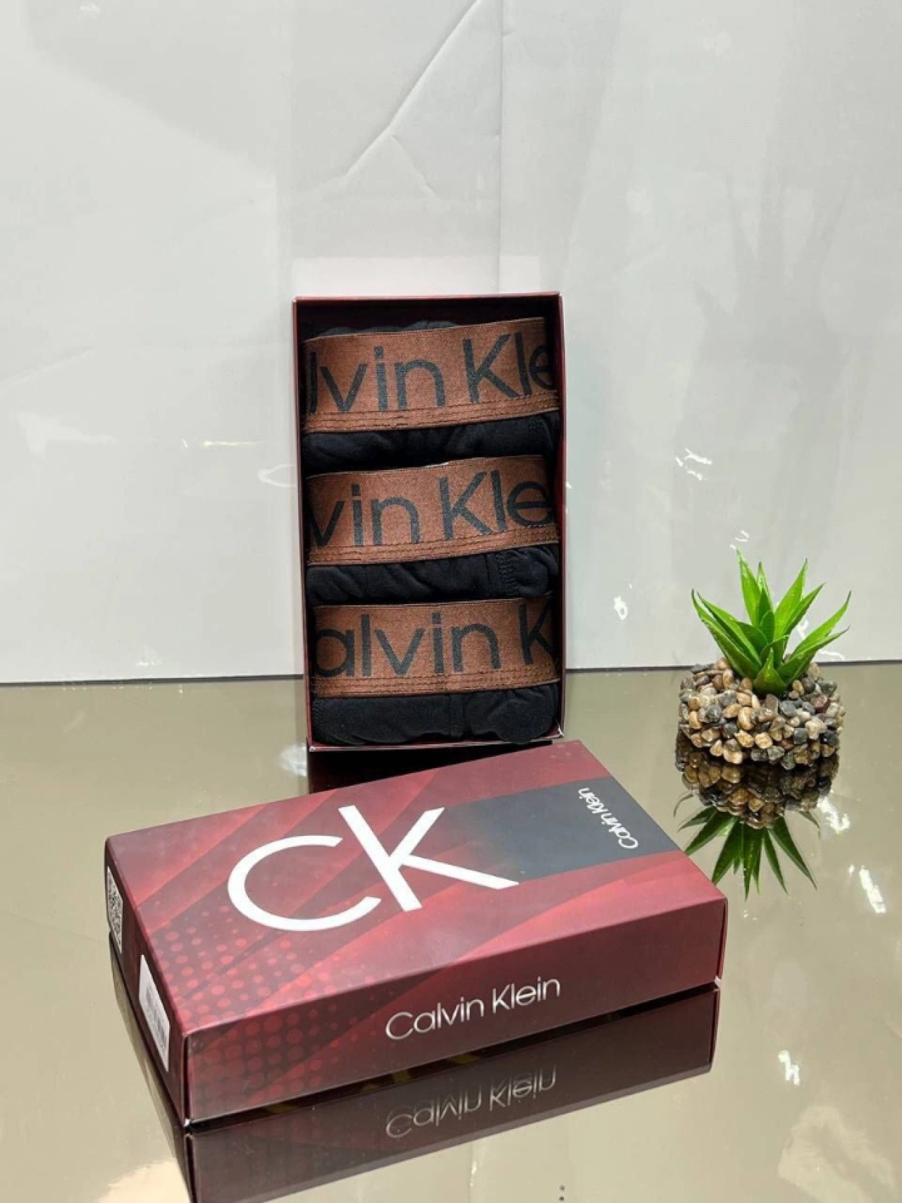 Lot de 3 Boxers à logo Calvin Klein cuivré
