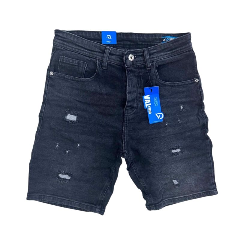 Short en Jean Homme Délavé Effet Déchiré