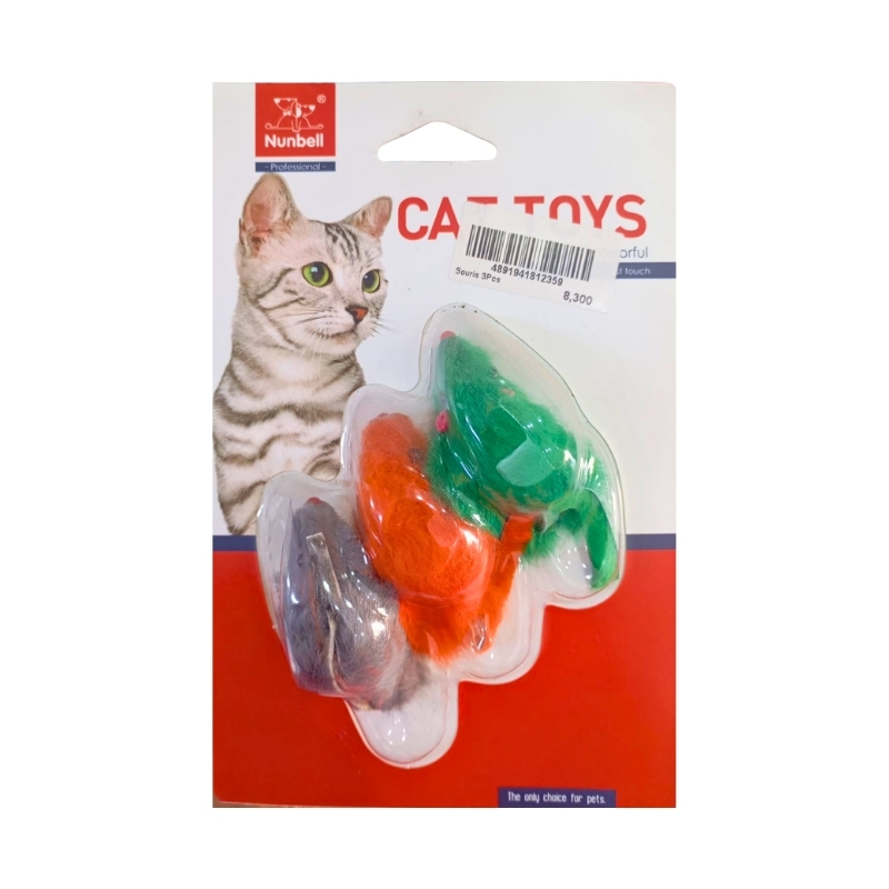 Nunbell Cat Toys Souris 3 pièces