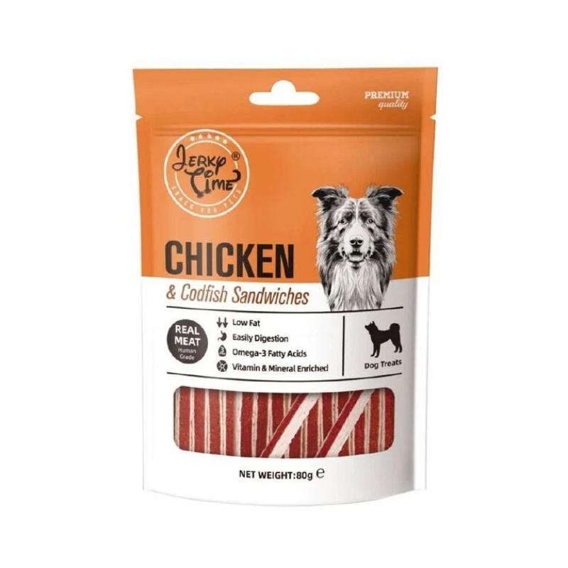 Jerky Time Sandwich au Poulet et Cabillaud 80g