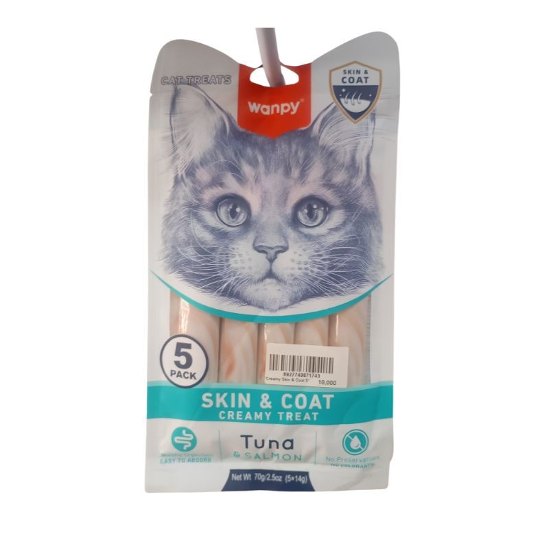Wanpy Crème Functionnal - Skin & Coat au Thon et Saumon (5*14g)