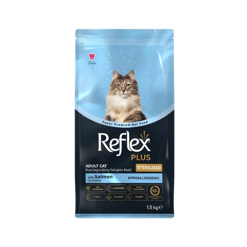 Reflex Plus Sterilised Hypoallergenic au Saumon pour Chats Adultes – 1,5 kg