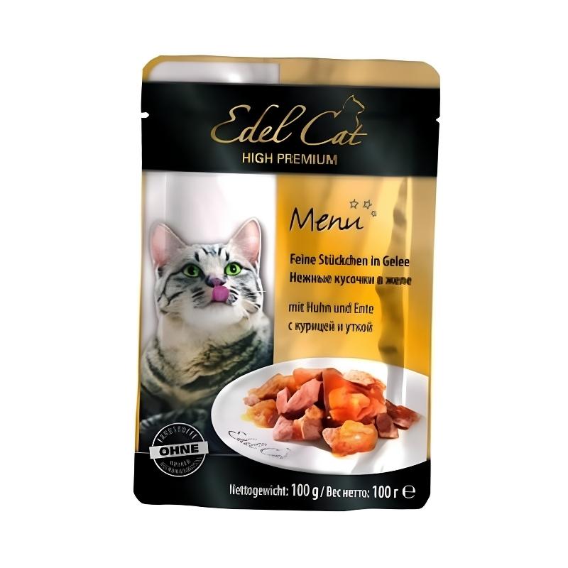 POCHON EDEL CAT 100G POULET ET CANARD