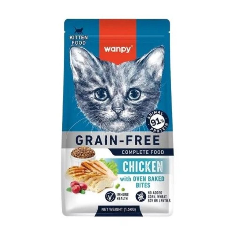 Wanpy Croquettes Sans Céréales au Poulet pour Chaton - Poids du conditionnement: 1,5 kg