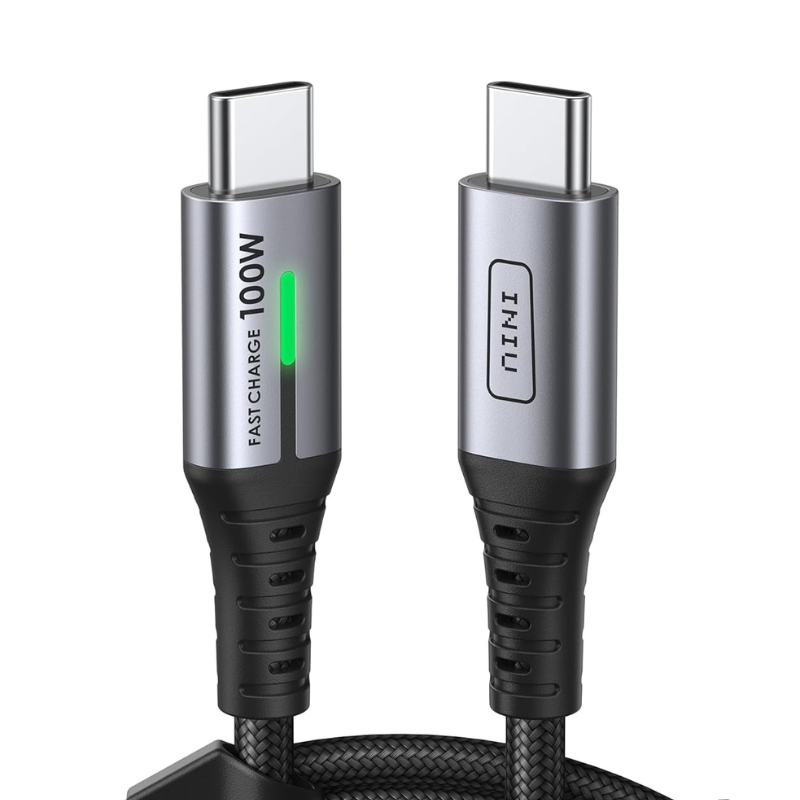 INIU USB Type-C Cable [2 m] 100 W PD 5 A – Fast Charging Nylon USB-C to USB-C Cable (QC 4.0)