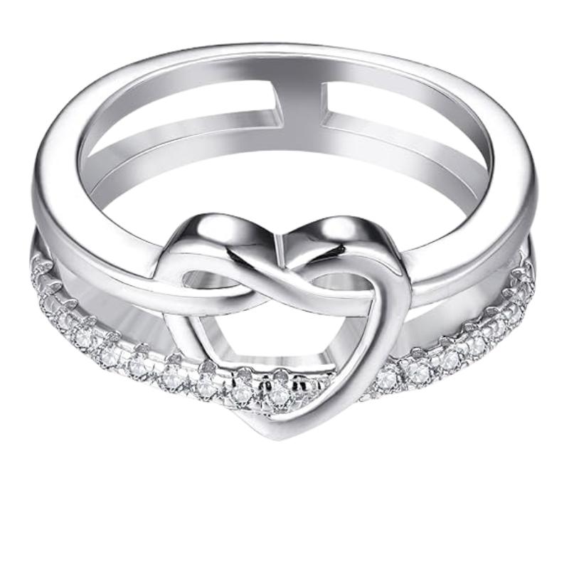 Silver Infinity Heart Ring