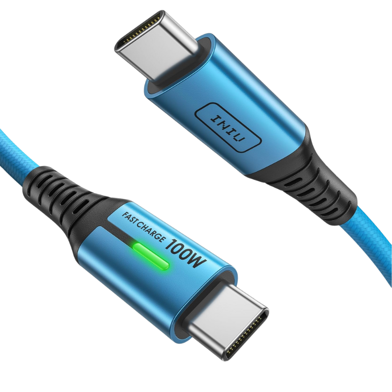 INIU USB Type-C Cable [2 m] 100 W PD 5 A – Fast Charging Nylon USB-C to USB-C Cable (QC 4.0)