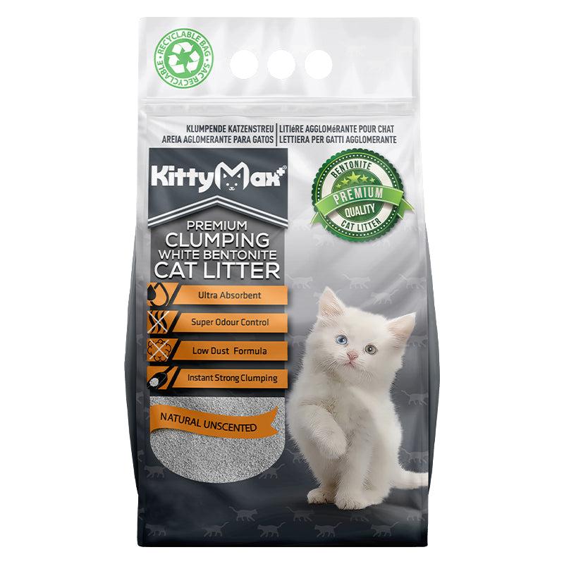 Litière agglomérante de qualité supérieure Kitty Max à base de bentonite blanche, 20 L